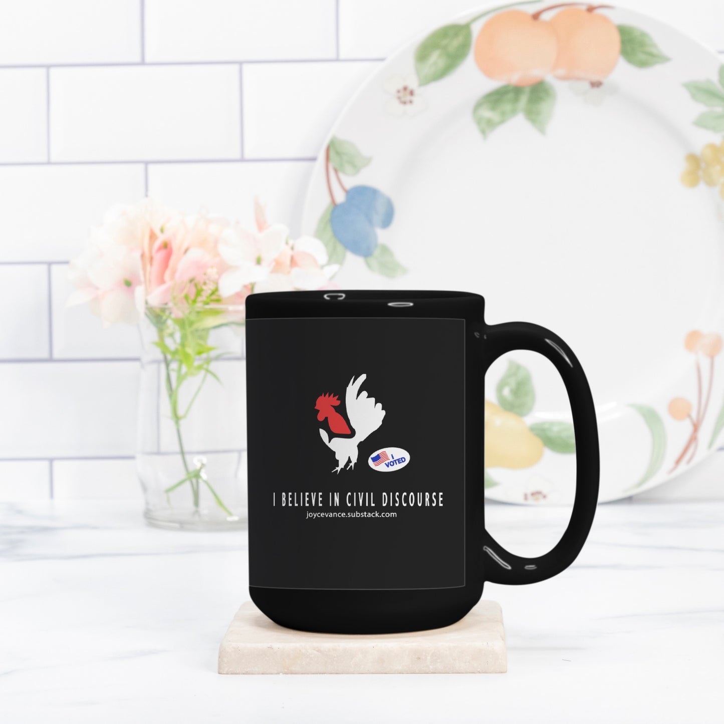 I Believe in Civil Discourse Black Mug - 15oz.