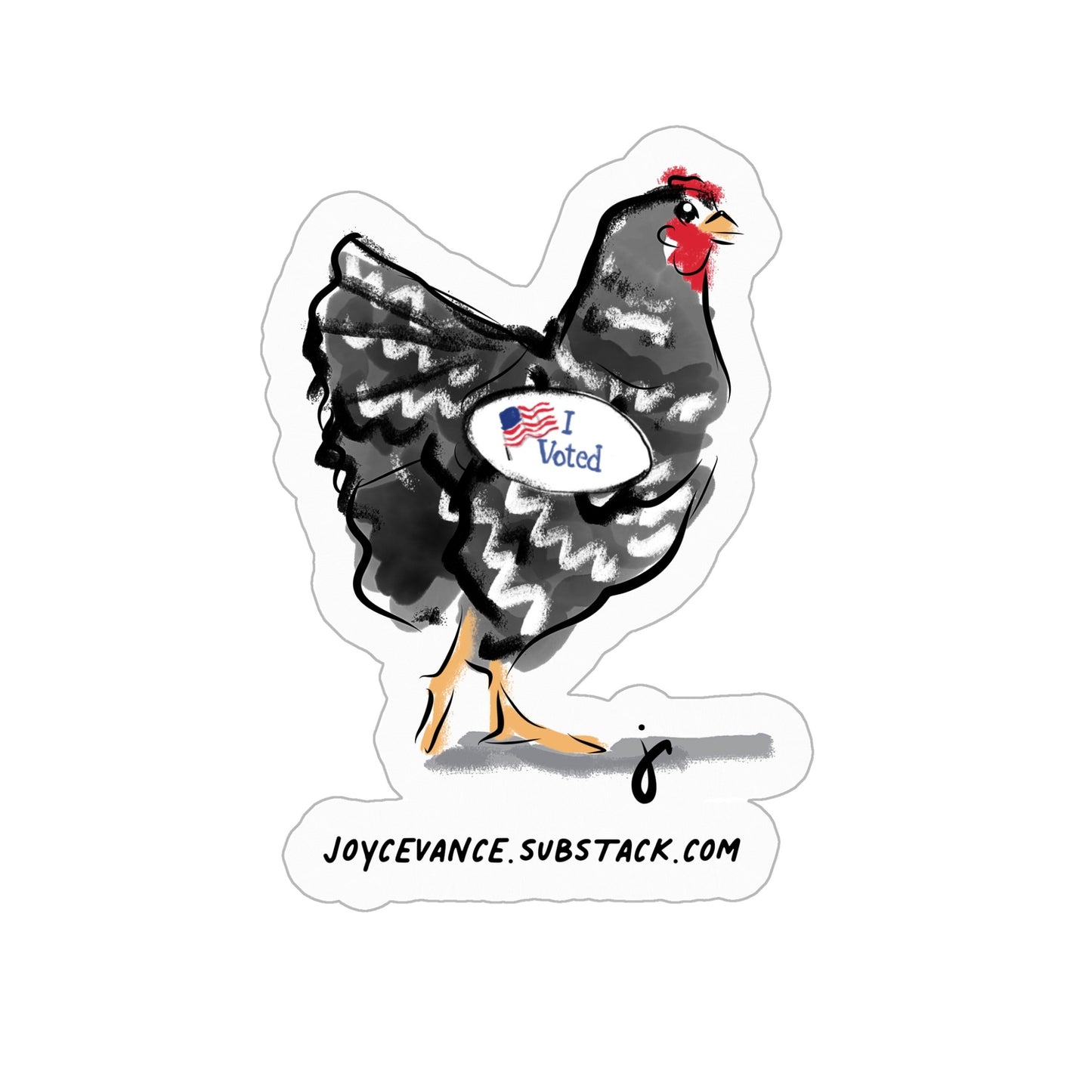 Joyce Vance Chicken Substack Sticker