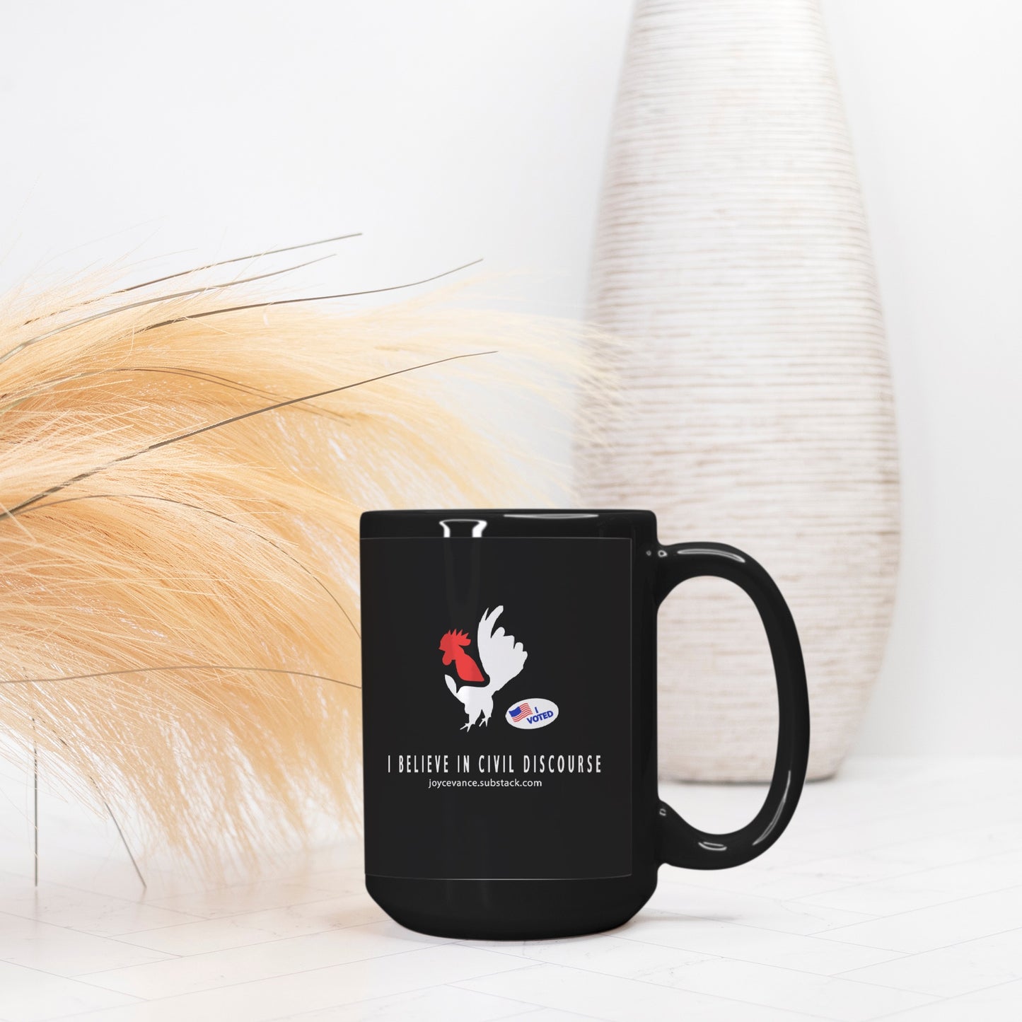 I Believe in Civil Discourse Black Mug - 15oz.